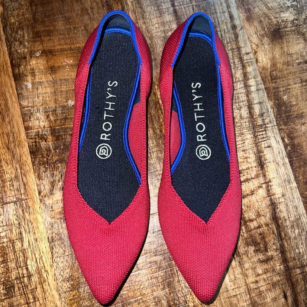 Rothy's The Point Red Womens Flats Sz W8